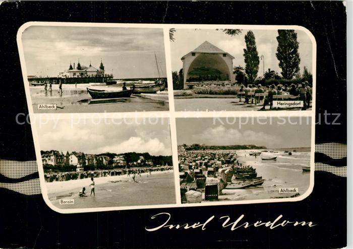 Insel Usedom Ahlbeck Strand Seebruecke Heringsdorf Konzertpavillon Bansin