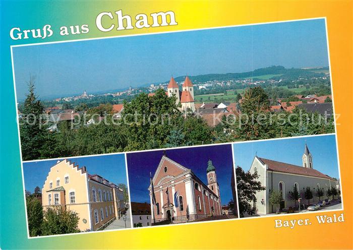 Cham Oberpfalz Stadtpanorama Kirche Tor zum Bayerischen Wald