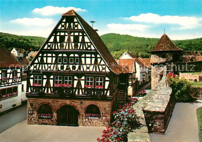 Doerrenbach Historisches Rathaus 16. Jhdt. Fachwerkhaus Stadtmauer Turm