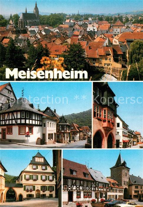 Meisenheim Glan Stadtbild mit Kirche Altstadt Fachwerkhaeuser Torbogen