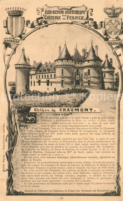 Chaumont-sur-Loire Chateau Collection historique Chateaux de la France Histoire