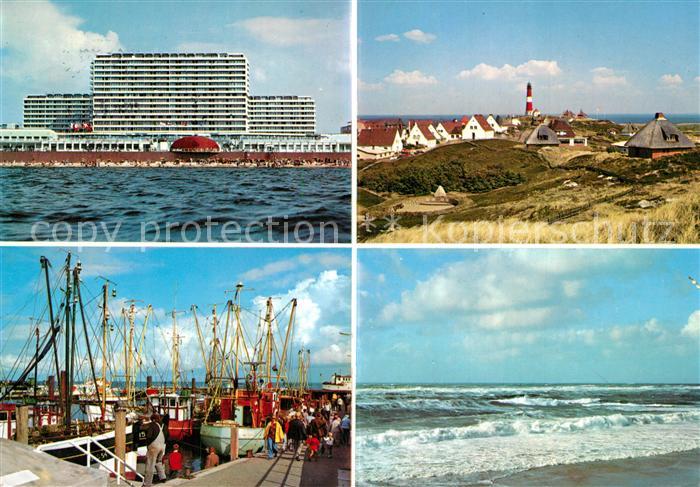 Insel Sylt Kurzentrum Hoernum Leuchtturm Lister Hafen Fischkutter Nordsee Strand