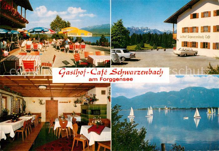 Dietringen Forggensee Gasthof Cafe Schwarzenbach Terrasse Segeln Allgaeuer Alpen