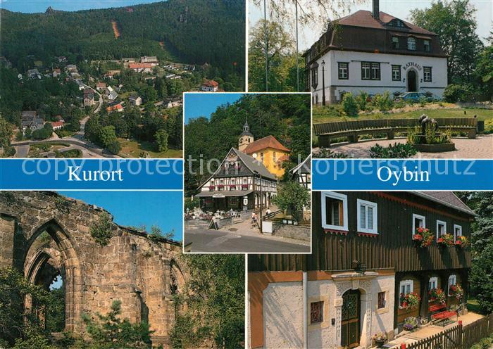 Oybin Panorama Rathaus Hotel Gaststaette Kirche Klosterruine