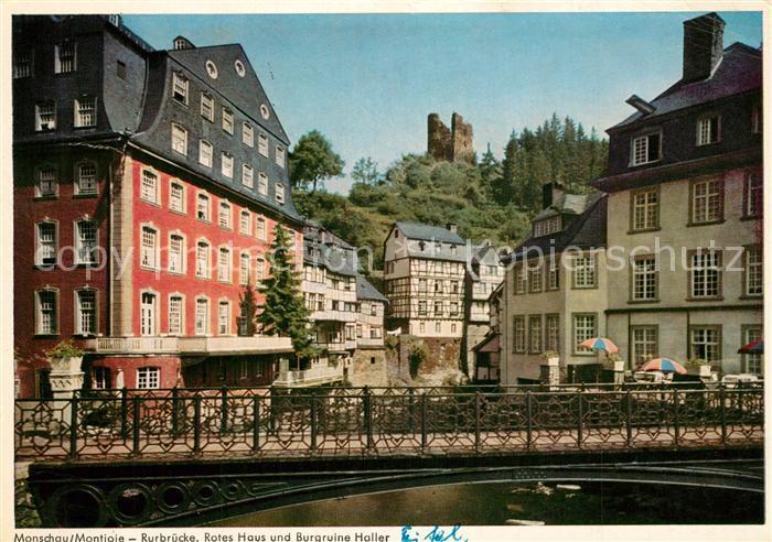 Monschau Rurbruecke Rotes Haus Burgruine Halle