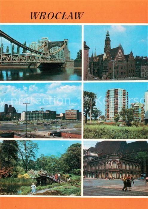 Wroclaw Oder Bruecke Rathaus Platz Hochhaus Botanischer Garten Hotel
