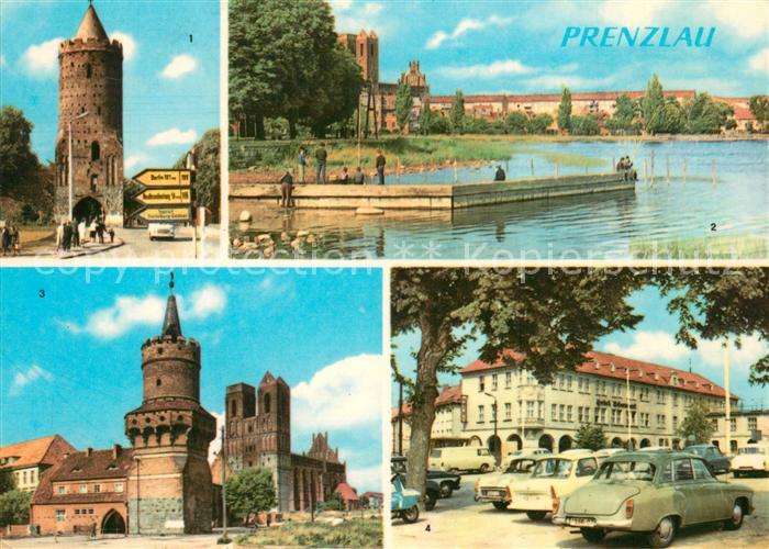 Prenzlau Blindower Tor Partie an der Ucker Mitteltorturm Hotel Uckermark