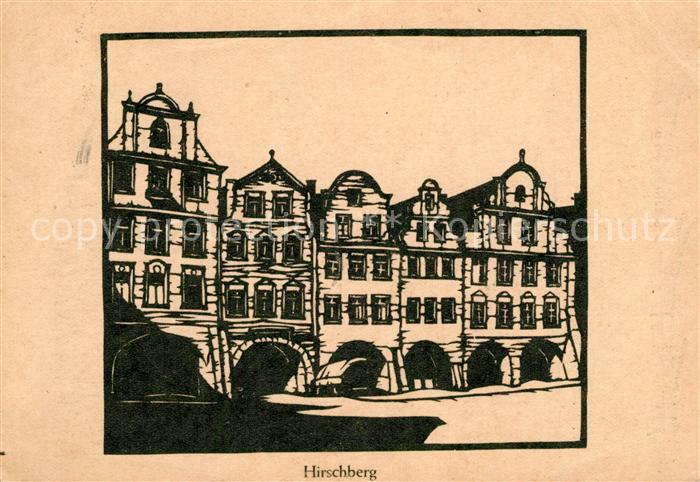 Hirschberg Bergstrasse Giebelhaeuser Kuenstlerkarte