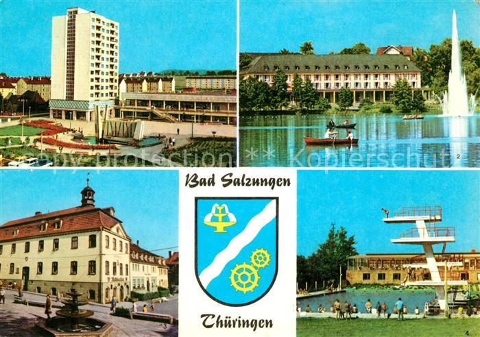 Bad Salzungen Leninplatz Kurhaus Burgsee Rathaus Markt Schwimmbad