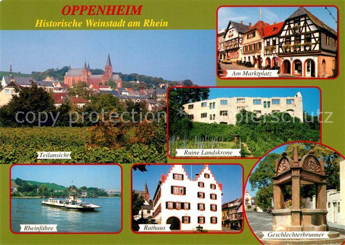 Oppenheim Historische Weinstadt am Rhein Marktplatz Ruine Landskrone Rheinfaehre
