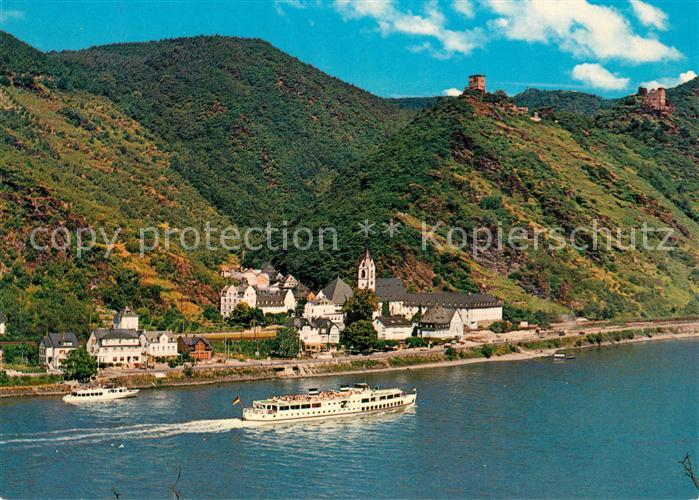 Kamp-Bornhofen Blick ueber den Rhein Kloster Bornhofen Burgen Die feindlichen Br
