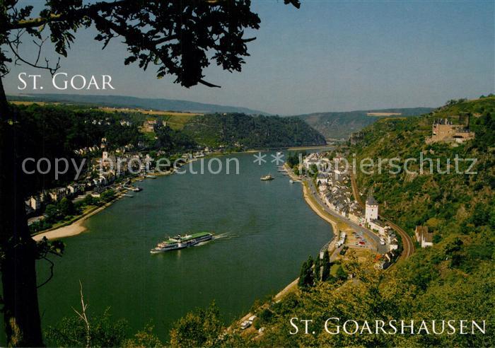 St Goarshausen Panorama Rheintal St Goar Burg Rheinfels Burg Katz