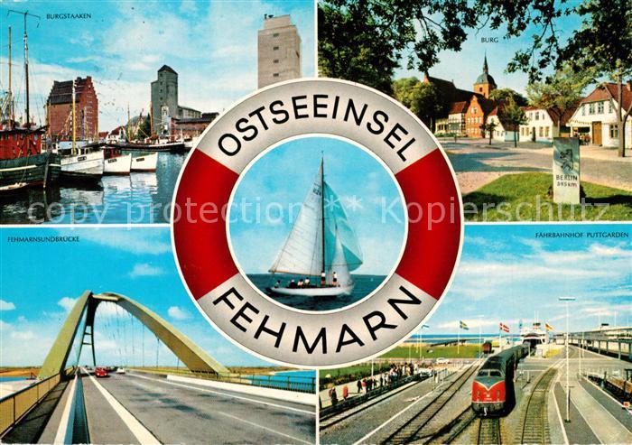 Fehmarn Burgstaaken Hafen Fehmarnsundbruecke Burg Faehrbahnhof Puttgarden Eisenb