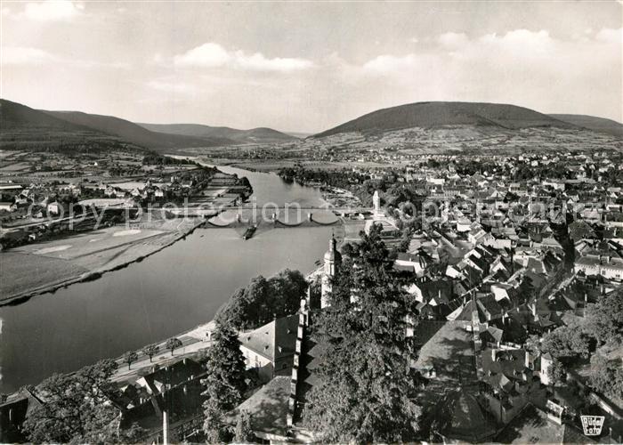 Miltenberg Main Panorama Blick vom Bergfried ins obere Maintal mit Buergstadt
