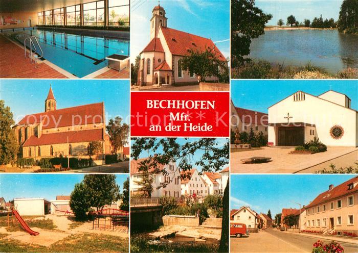 Bechhofen Mittelfranken Hallenbad Kirche Kinderspielplatz Strassenpartie Uferpar