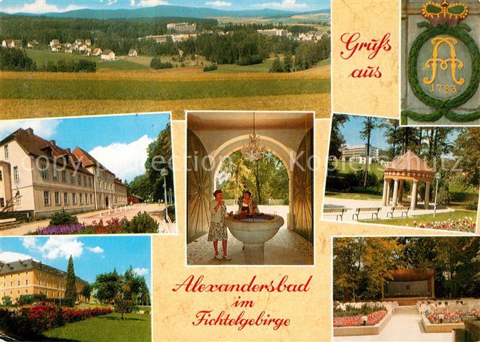 Alexandersbad Bad Panorama Altes Schloss Kuranlage Luisenquelle Kurhaus Musikpav