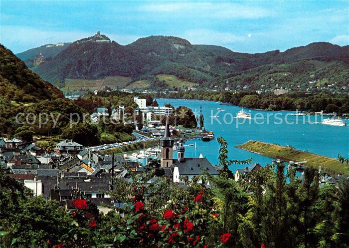 Oberwinter Rhein mit Drachenburg Petersburg und Drachenfels