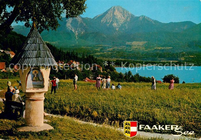 Faakersee Marterl Bildstock am Faakersee mit Mittagskogel Karawanken