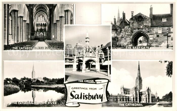 Salisbury Wiltshire Cathedrale Nave East Gate River The Cross