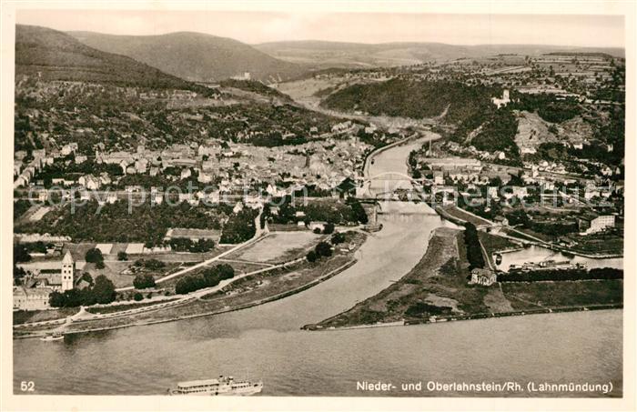Niederlahnstein Fliegeraufnahme Oberlahnstein Lahnmuendung
