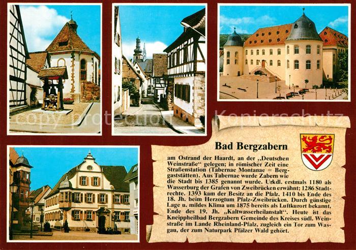 Bad Bergzabern Hanspach Plaetzel Bergkirche Pfarrgasse Schloss Rathaus Marktplat