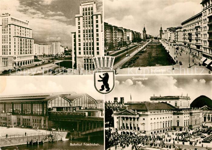 BERLIN  DE Strausberger PLatz Stalinallee Bahnhof Friedrichstrasse Staatsoper