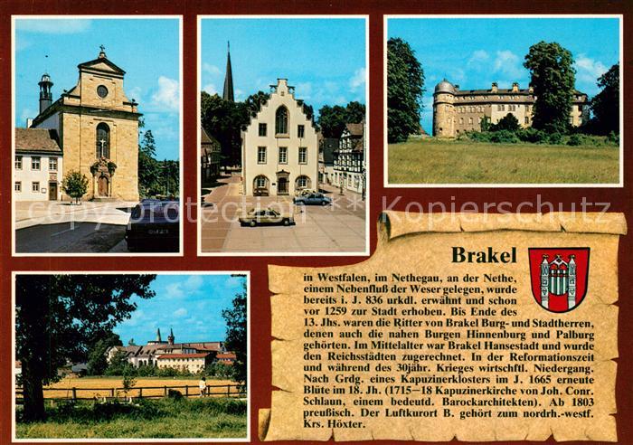 Brakel Westfalen Kapuzinerkirche Rathaus Schloss Hinnenburg Kloster Brede