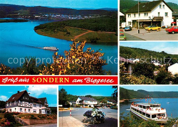 Sondern Biggesee Fliegeraufnahme Faehrschiff Stadtansichten