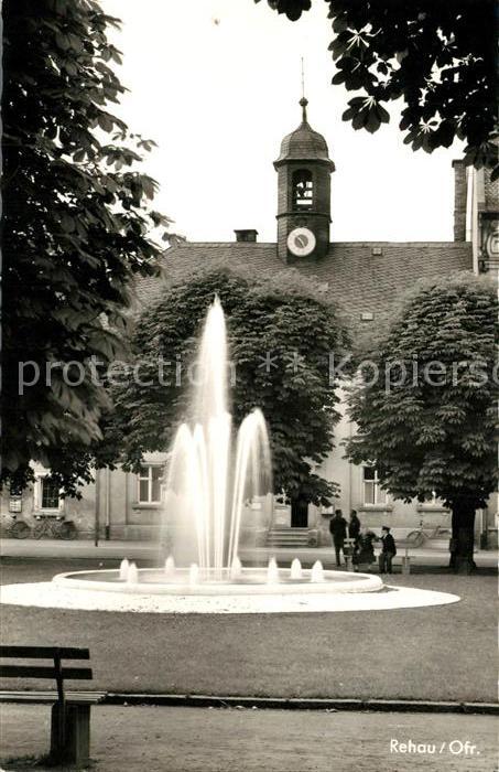 Rehau Oberfranken Maxplatz Rathaus neuer Brunnen