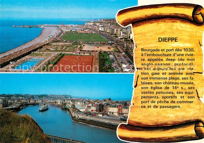 Dieppe 76 Fliegeraufnahme Hafen Strand