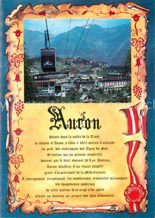 Auron Seilbahn Ortsansicht Chronik
