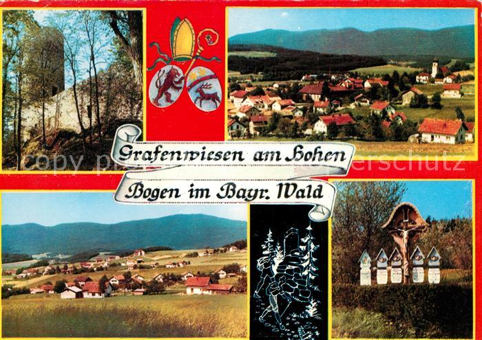 Grafenwiesen Panorama Feldkreuze Burgruine Hoher Bogen