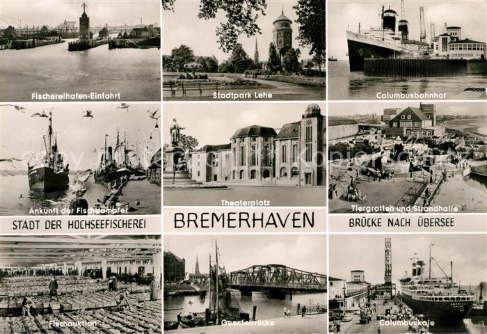 Bremerhaven Fischereihafen Einfahrt Stadtpark Lehe Columbusbahnhof Theater