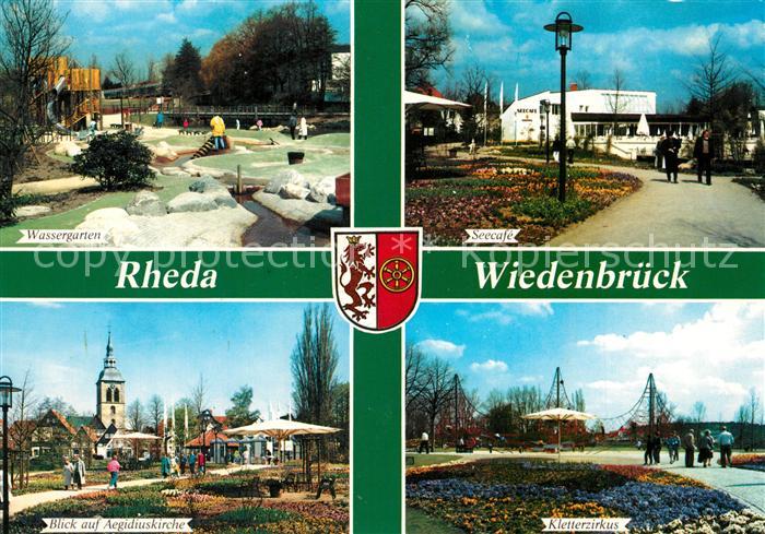 Rheda-Wiedenbrueck Wassergarten Seecafe Aegidiuskirche Kletterzirkus