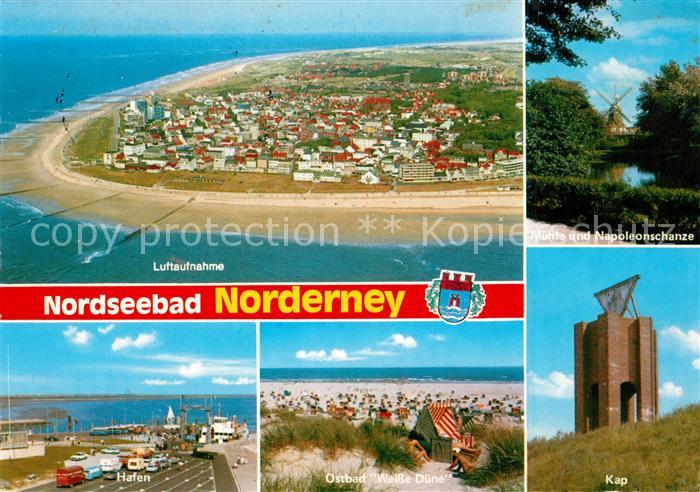 Norderney Nordseebad Fliegeraufnahme Strand Kap Hafen Weisse Duene