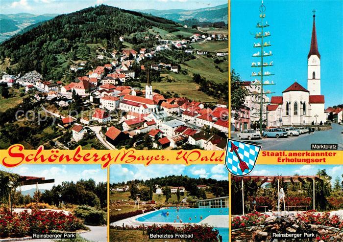 Schoenberg Freyung-Grafenau Panorama Reinsberger Park Marktplatz Feibad