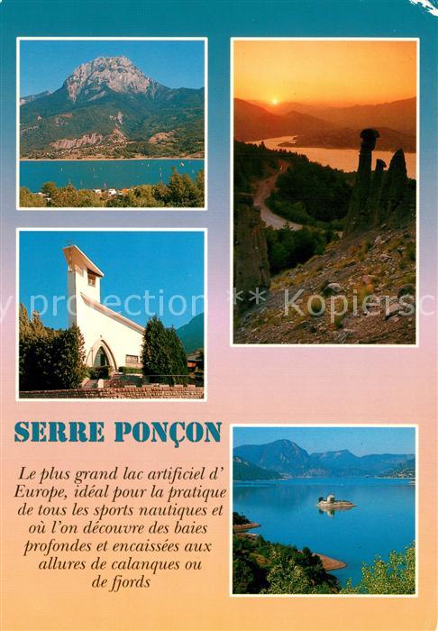Serre Poncon Le Lac Abendstimmung Kirche