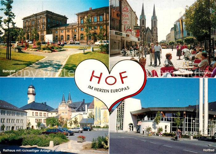 Hof Saale Bahnhof Marienkirche Hofbad Rathaus Parkanlage