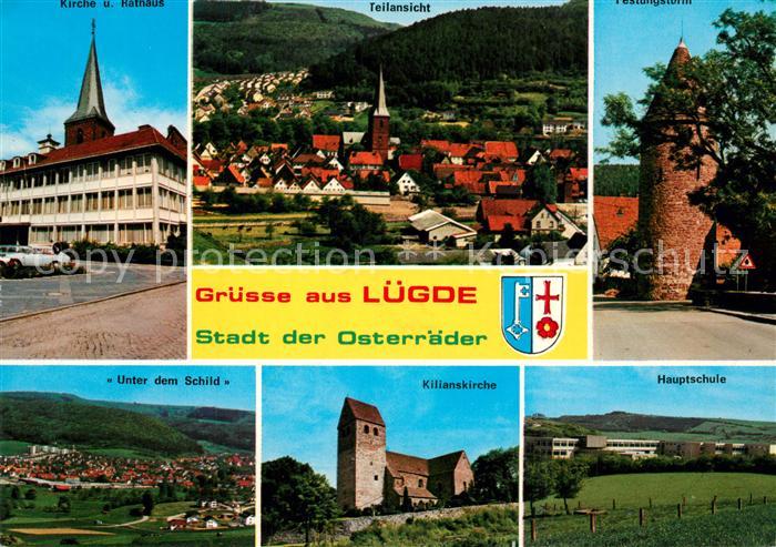 Luegde Kirche Rathaus Unter dem Schild Kilianskirche Hauptschule