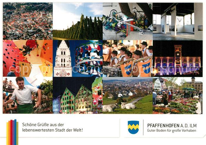 Pfaffenhofen Ilm Stadtansichten Nachtaufnahme Markt