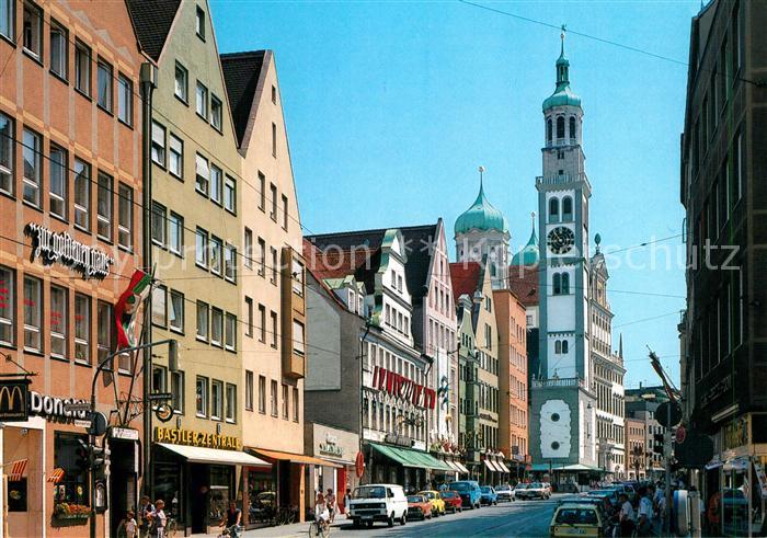 Augsburg Karolinenstrasse Perlachturm Rathaus
