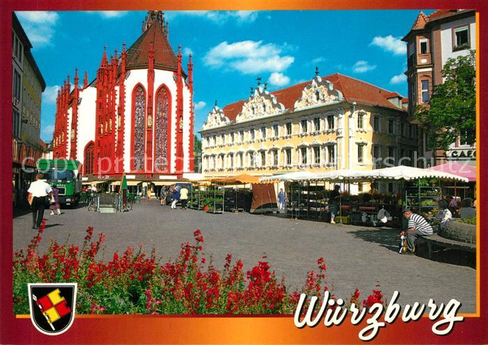 Wuerzburg Markt Marienkapelle und Falkenhaus