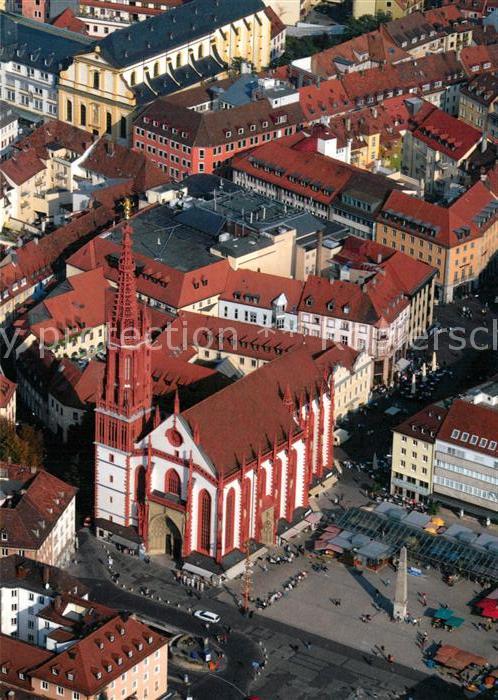 Wuerzburg Marienkapelle am Marktplatz Fliegeraufnahme
