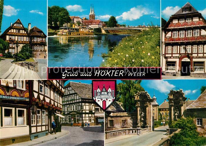 Hoexter Weser Teilansichten Weserpartie