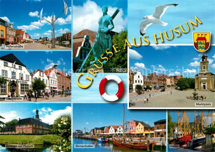 Husum Nordfriesland Hafenstr Grosstrasse Marktplatz Schloss Binnenhafen Hafen