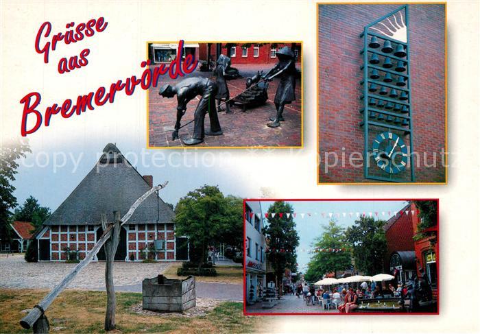 Bremervoerde Skulptur Ziehbrunnen Glockenspieluhr Fussgaengerzone