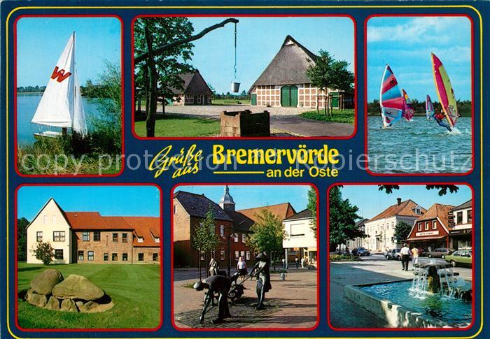 Bremervoerde Ostepartien Ziehbrunnen Park Schloss Plastik Brunnen