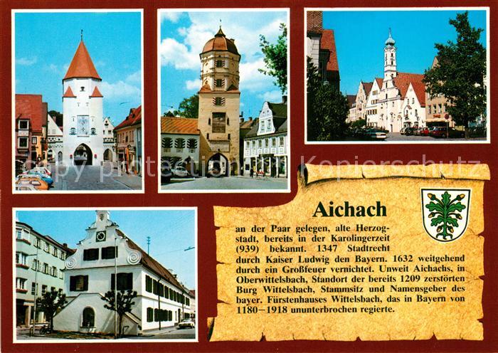 Aichach Unteres Tor Oberes Tor Stadtplatz Heiliggeist Spitalkirche Rathaus