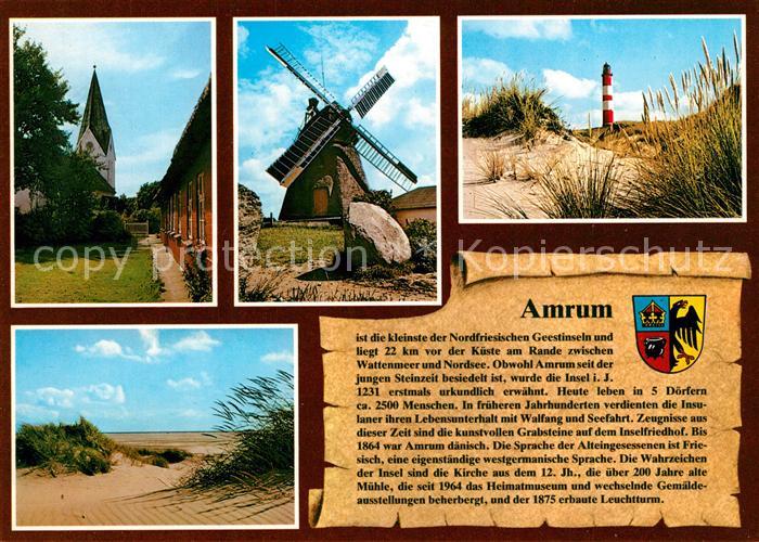 Amrum Kirche Windmuehle Leuchtturm Duenen
