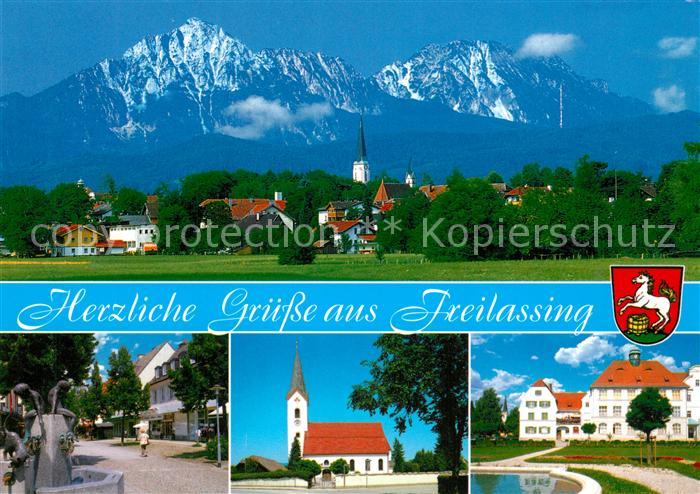 Freilassing Panorama Ortsmotiv Kirche Schloss